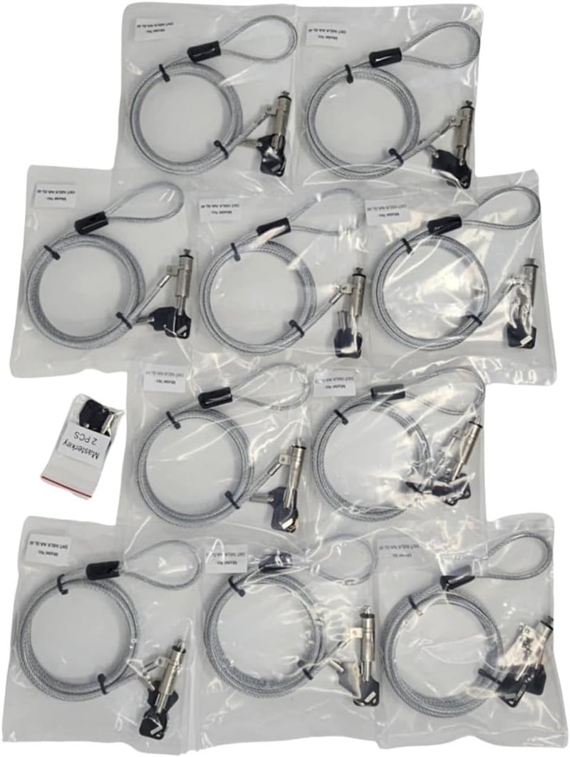 Sendt 10 Pack Silver Notebook/Laptop Keyed Lock for Nano Security Slots with Master Key - Image 4